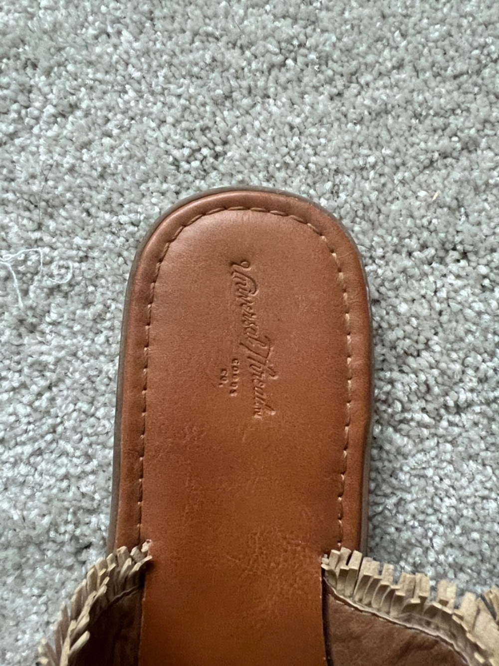 Universal Thread Tan Raffia Double-Strap Slide Sandals - Picture 2 of 3